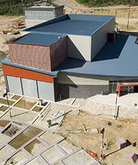 Auditorium construction from the air.