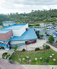 Springfield Auditorium from the air.