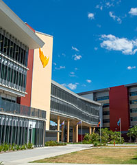B Block, A Block and the Auditorium.