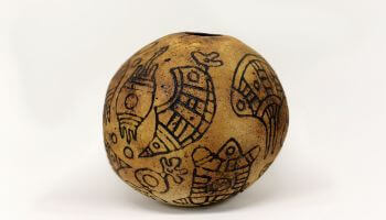 Ball with markings on it.