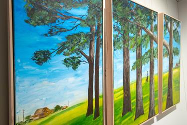 Continuous paintings of trees on farmland (Park Perspectives: A vision of Laurel Bank Park exhibit). 