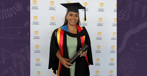 Lowana - 'As a proud Yuin woman, I am the first in my family to graduate from university. This achievement is not a reflection of greater ability but of the opportunities my ancestors resilience and advocacy created for the next generation. To me, Fifty Years of Deadly represents honouring their legacy by walking through the doors they fought so hard to open.'