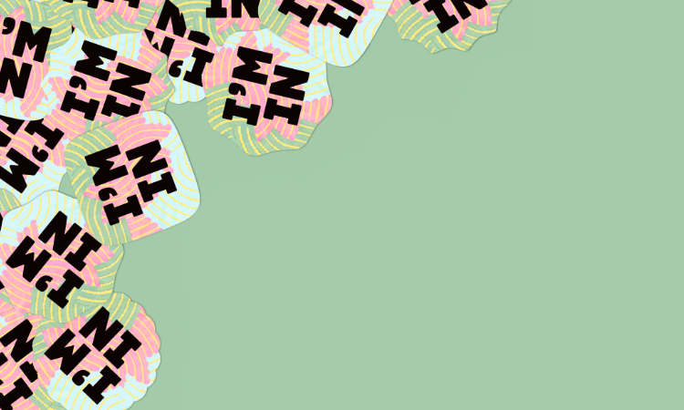 Green poster for National Reconciliation Week 2026 with the words "ALL IN FOR RECONCILIATION," dates 27 May – 3 June, and repeated "I'M IN" text on patterned circles.