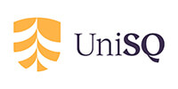 UniSQ logo with a yellow abstract leaf symbol on the left and the text "UniSQ" in black on the right.