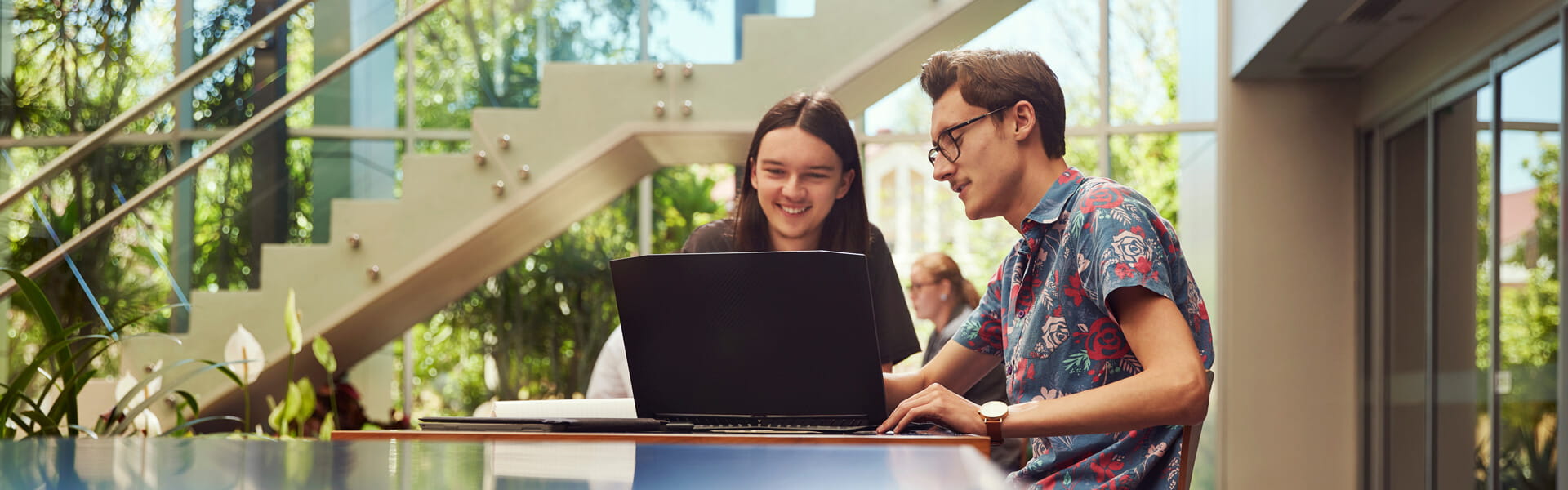 Students in the Ipswich library