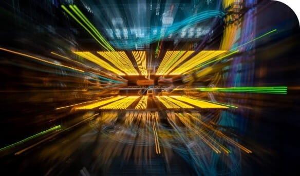 A blurry image of a bright light in a dark room.