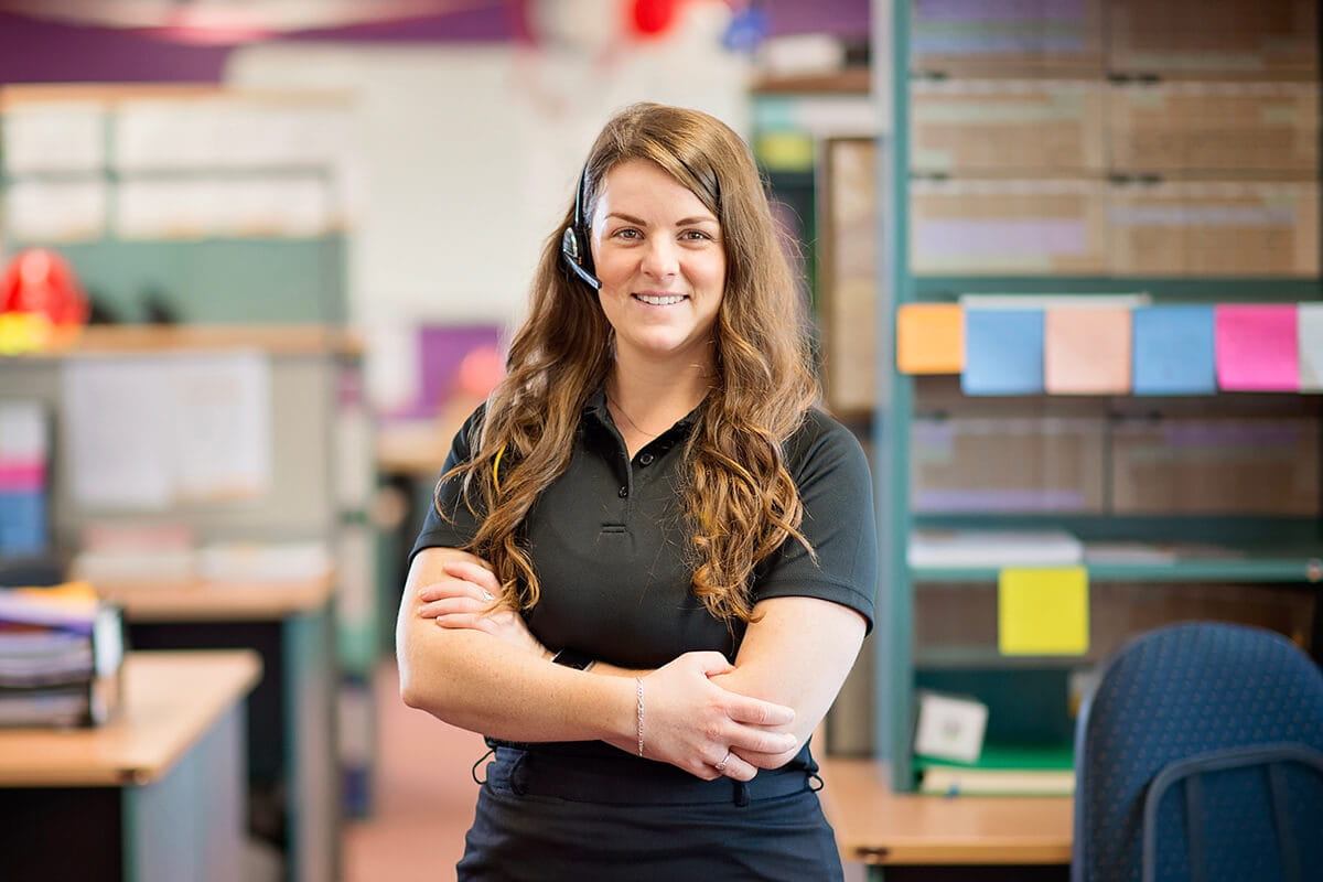 Female staff member in office