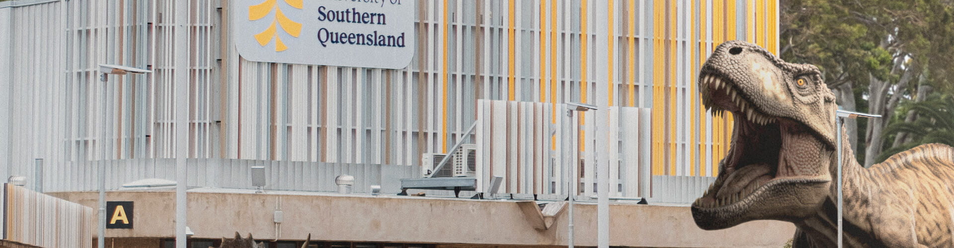 Dinosaurs around A Block, UniSQ Toowoomba