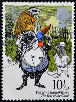A British postage stamp featuring the Willows gang. shutterstock