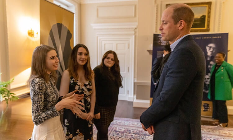 Ally Zlatar with Prince William, Duke of Cambridge.