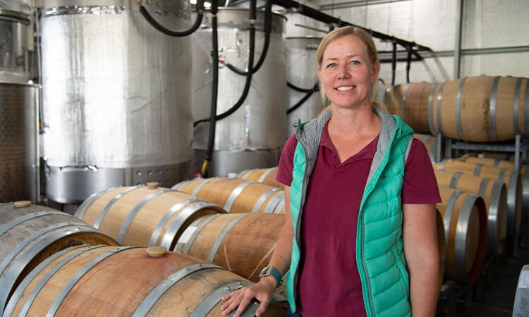 woman in winery