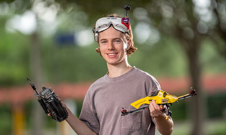 boy with drones