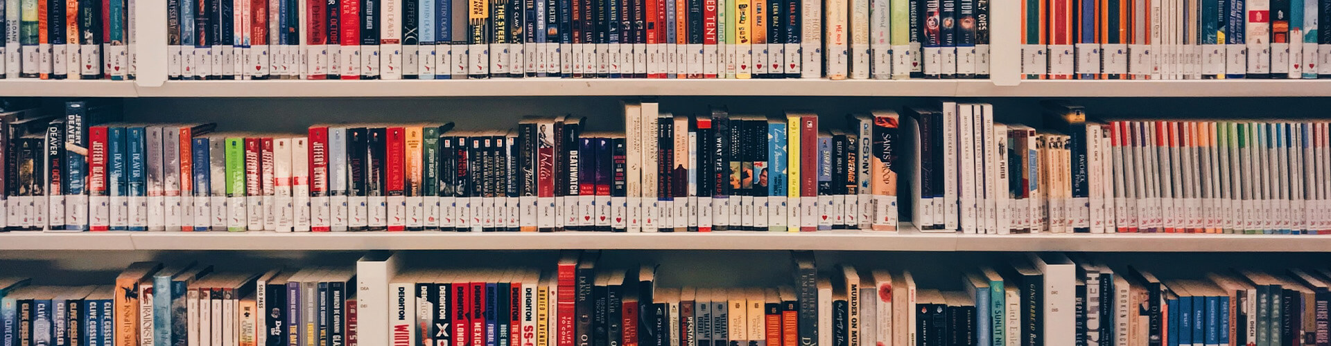textbooks on a shelf