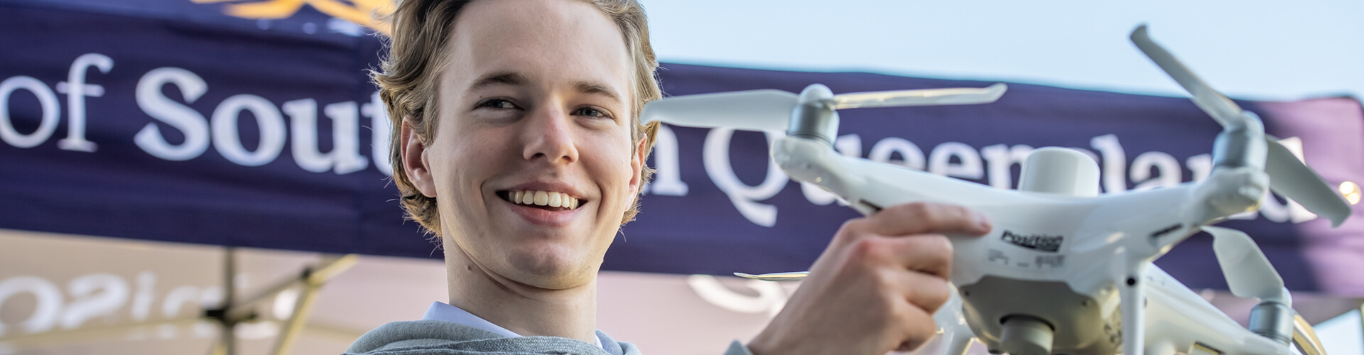 Man flying drone.