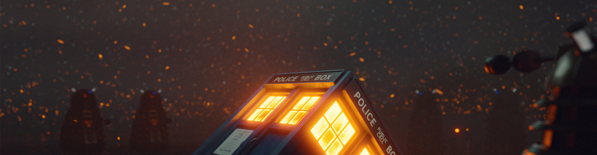 tardis box sinking into water 