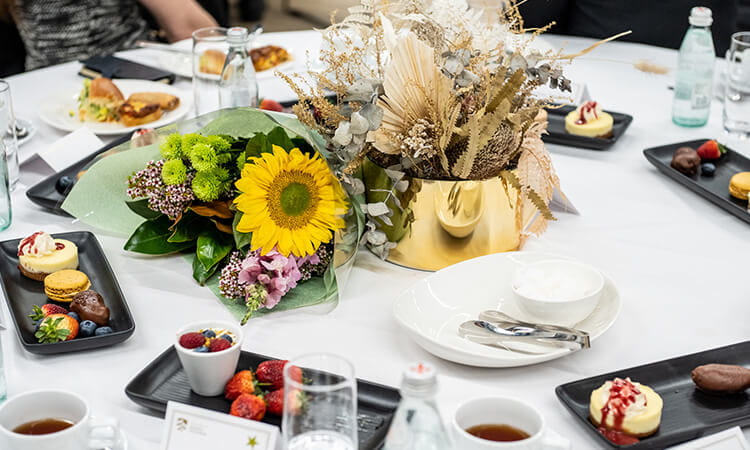 flowers on a table 