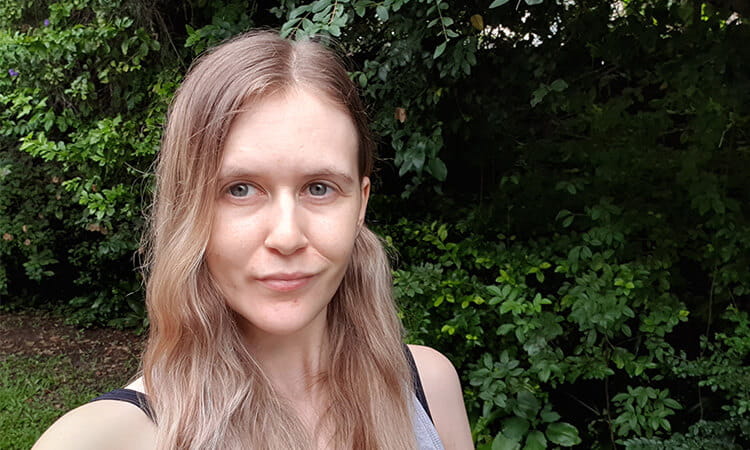 girl smiling in the garden 