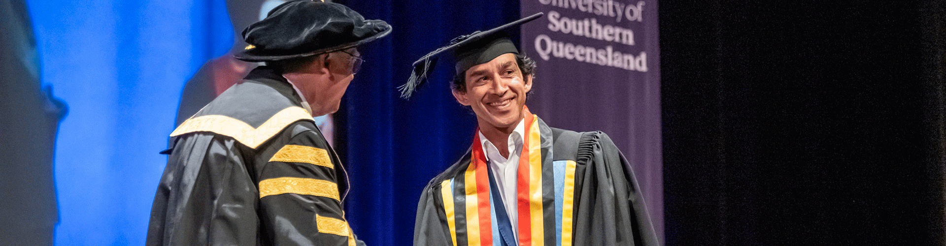 Johnathan Thurston AM was awarded Fellow of the University by Chancellor John Dornbusch at a University of Southern Queensland graduation ceremony in Toowoomba yesterday.