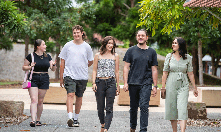 Students walking.