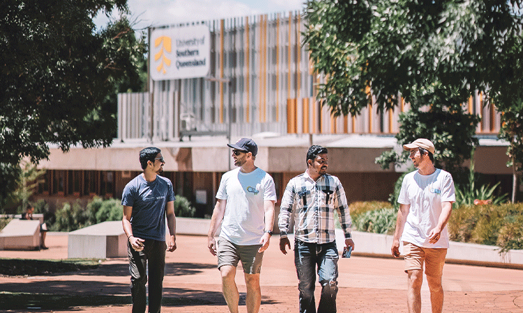 Students on campus.