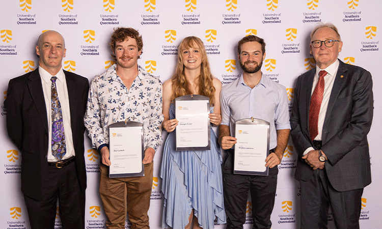 Students receiving awards.