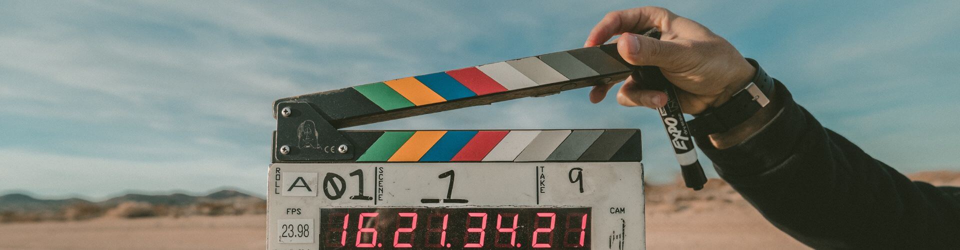 action sign on film set