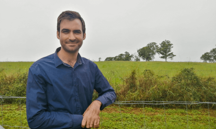 Man in field.