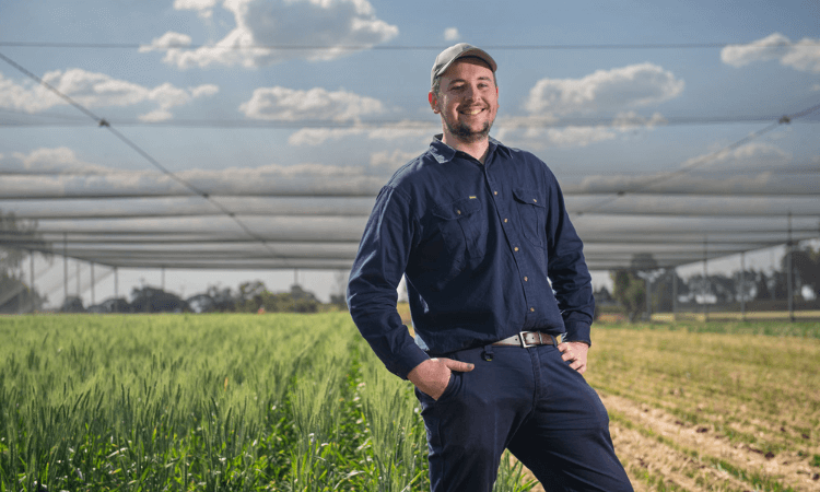 Man in field.