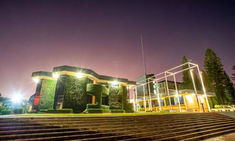 campus shot at night 