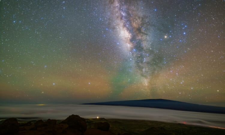 A vibrant starry sky.
