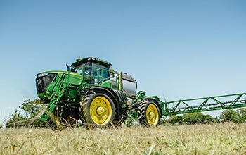John Deere tractor in a field