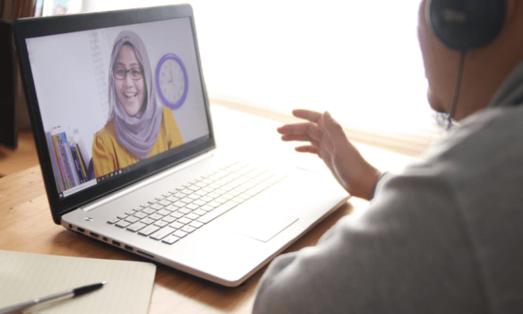 a person on a Zoom call