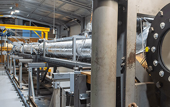 Industrial pipeline in a manufacturing facility.