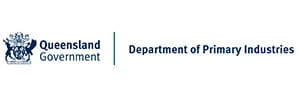Logo featuring the Queensland Government crest and text reading "Queensland Government Department of Primary Industries" on a white background.