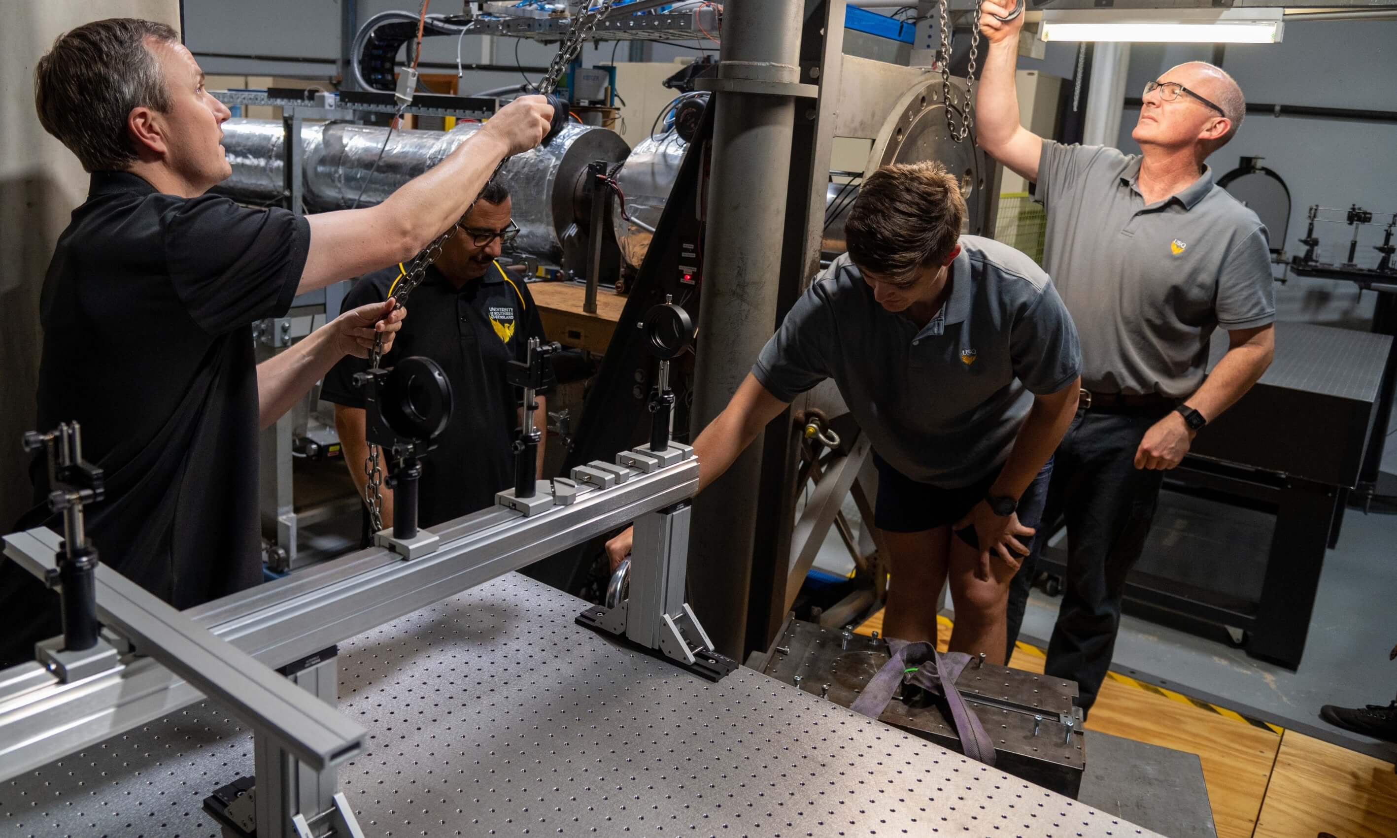 Men in the hypersonics laboratory