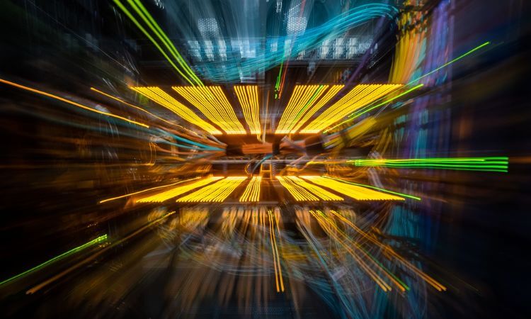 bright lights in a machine