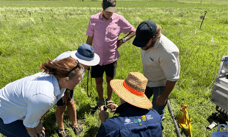 Soil testing at Echo Valley Farm, Goomburra Queensland