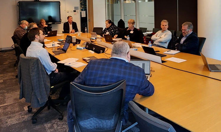 Hub Directors at Hub meeting in Canberra. 