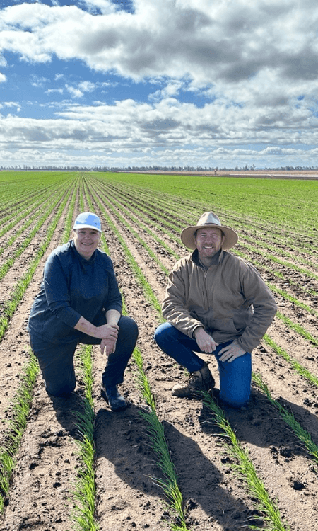 Justine Baillie and Mike Scobie from UniSQ's 'Changing the Game' ag tech project.