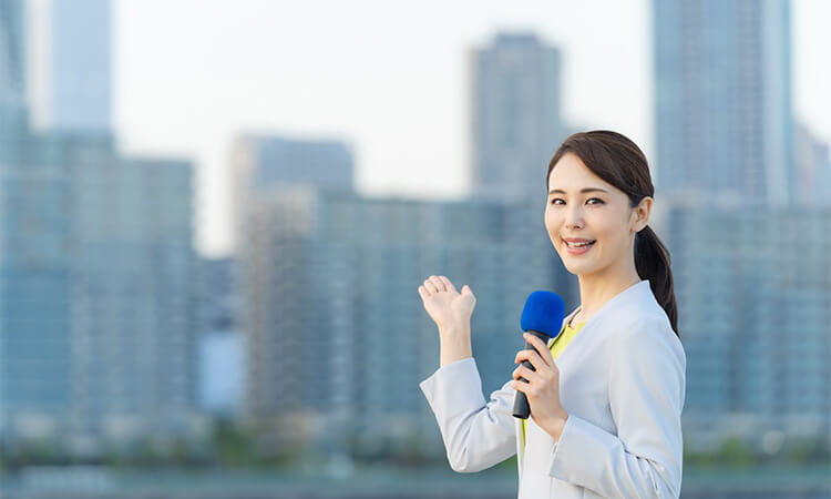 Meteorologist giving talk. 