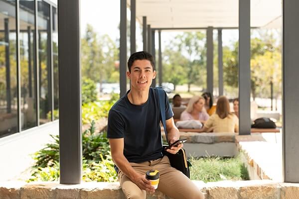 Student on campus