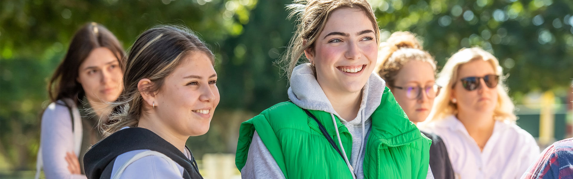 Students visiting campus on Open Day