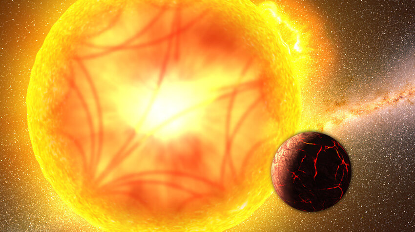 Artist impression of a star and planet
