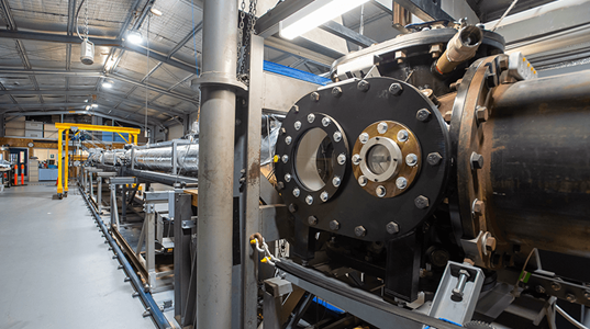 Large shed with wind tunnel equipment